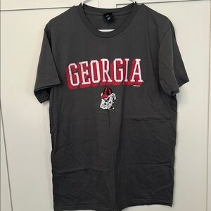 UGA Georgia Hanes Gray Short Sleeve Tee with Georgia Graphic